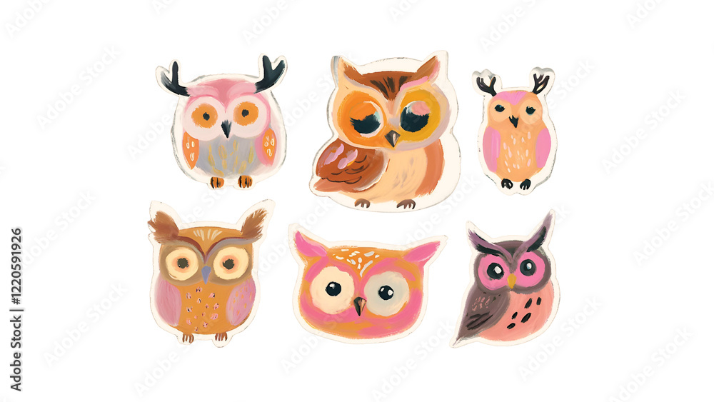 Naklejka premium Owl Drawings