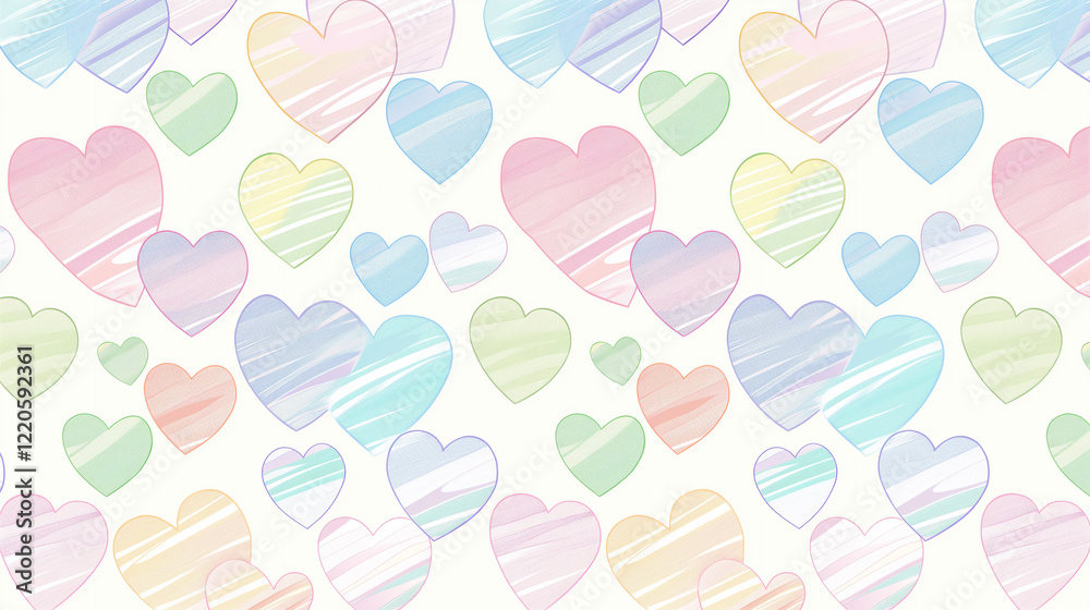 Valentine. Background with hearts of rainbow, pastel colors. Valentine's Day. Love. Cute illustration. Heart. Wallpaper, background, pattern. Valentine. Background with hearts of rainbow, pastel colors. Valentine's Day. Love. Cute illustration. Heart. Wallpaper, background, pattern.