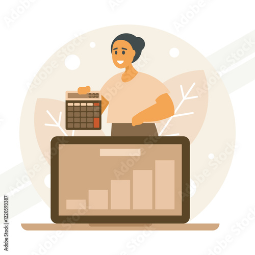 An accountant diligently making a financial report representing accuracy and attention to detail