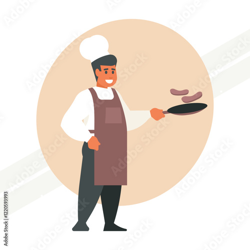 A cook busily preparing a meal in the kitchen representing culinary skills and creativity