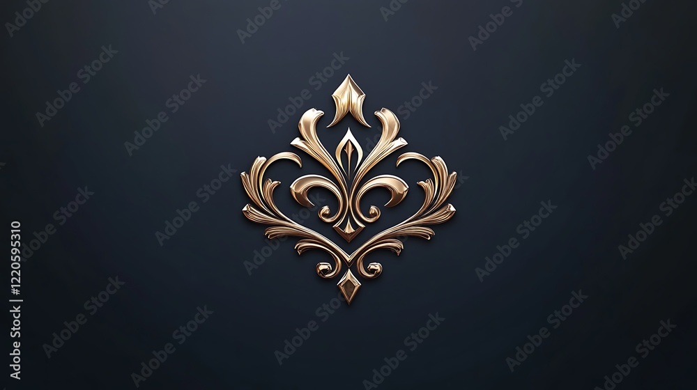Fototapeta premium Elegant Gold Fleur De Lis Ornate Design