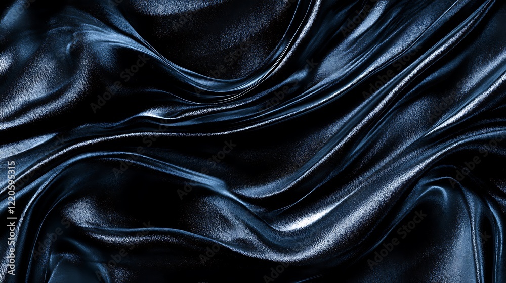 Obraz premium Dark Blue Draped Fabric Abstract Texture