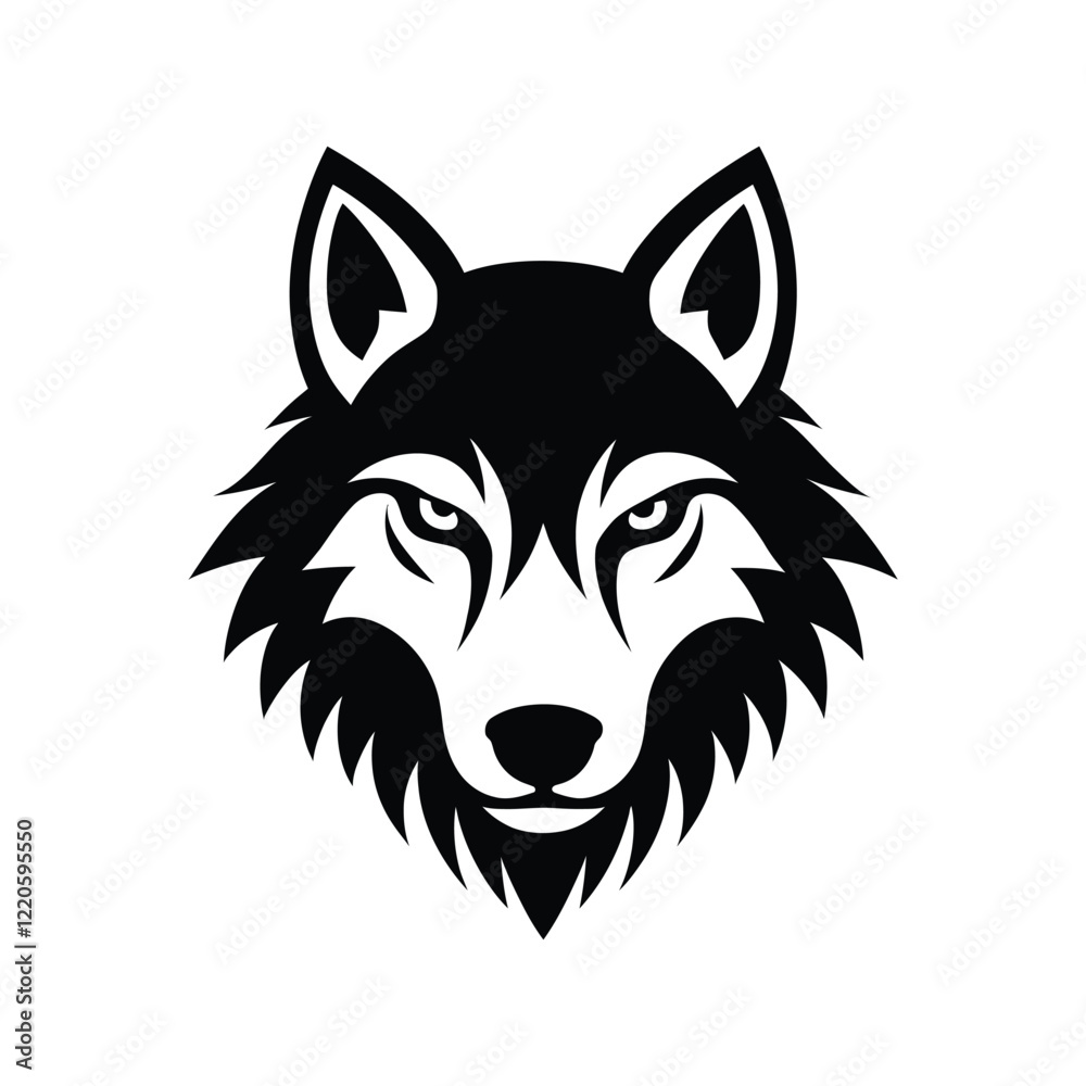 Naklejka premium Wolf head logo template illustration vector