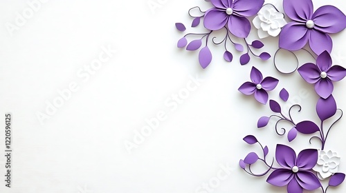 Purple and White Paper Flowers Floral Design