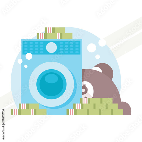 An illustration representing the concept of anti-money laundering version 2