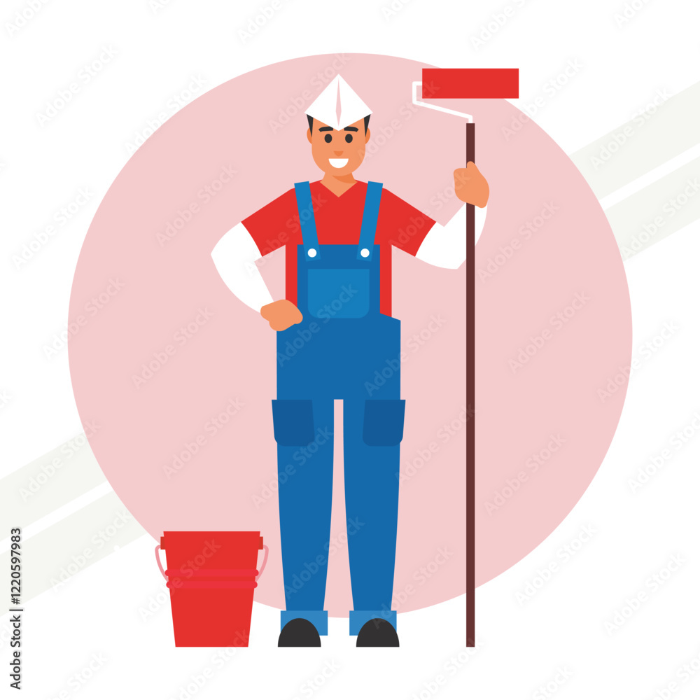 An illustration of a painter representing creativity and artistic expression