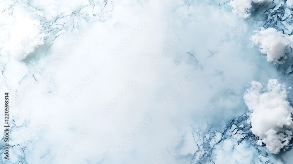 Fototapeta premium Abstract Blue Marble Background With White Clouds