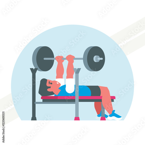 An athlete doing bench press representing fitness and strength training