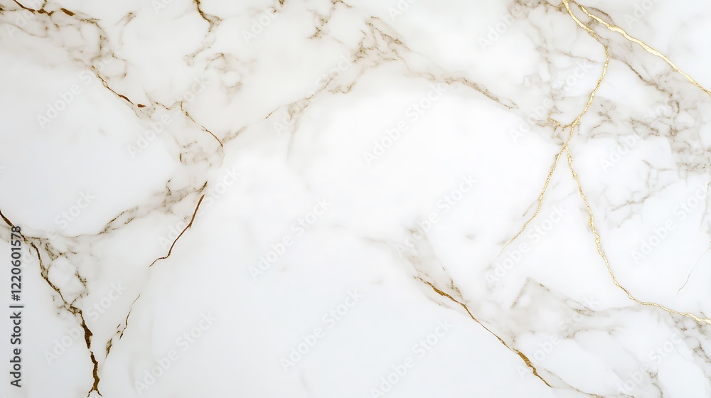 White Marble Background With Golden Veins