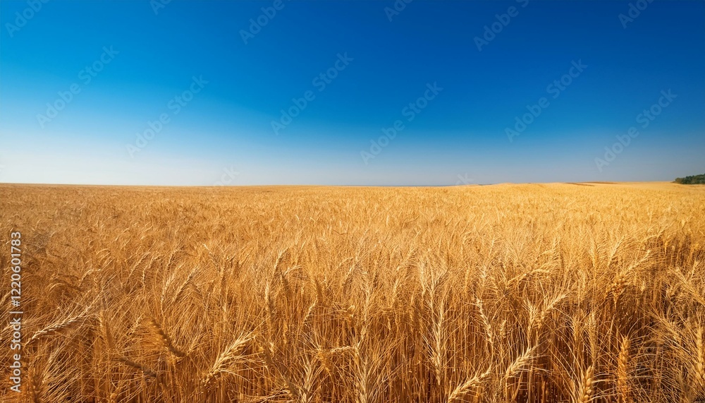 Clear Sky Wheat Field Background Clear Sky Wheat Field Background