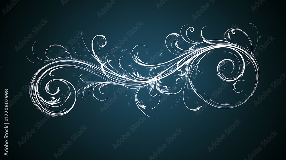 Elegant white floral design on a dark blue background Elegant white floral design on a dark blue background