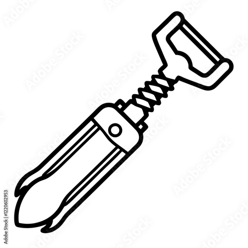 Classic Corkscrew Line Art Illustration