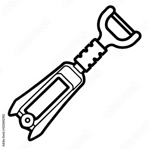 Classic Corkscrew Line Art Illustration