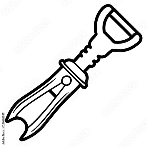 Classic Corkscrew Line Art Illustration