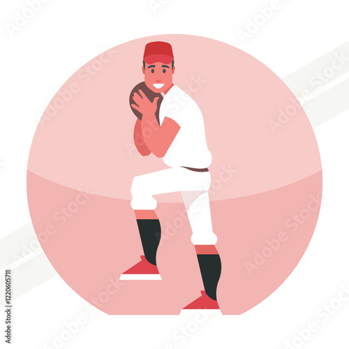 An illustration of a baseball player representing sports and athleticism