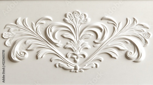 Elegant White Floral Embossed Wall Decor