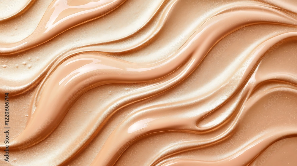 Swirled Beige Cosmetic Cream Texture Background