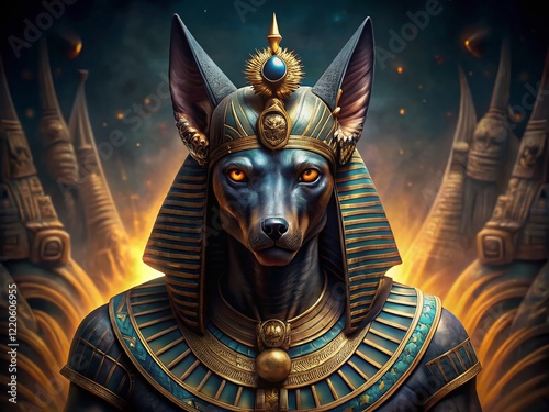 Anubis, Egyptian God of the Dead: Majestic Portrait Photography photo