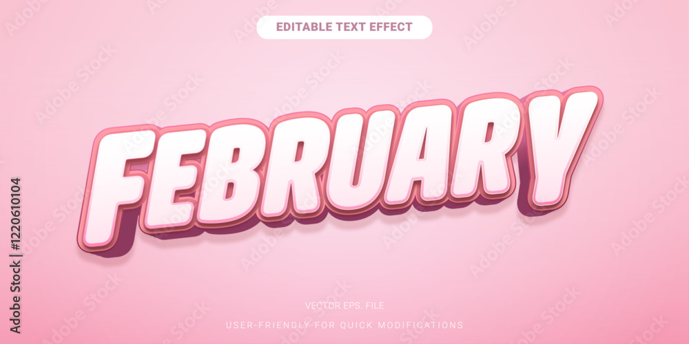 Cute Pink February Text Effect Editable for Graphic Designers and Creators Cute Pink February Text Effect Editable for Graphic Designers and Creators