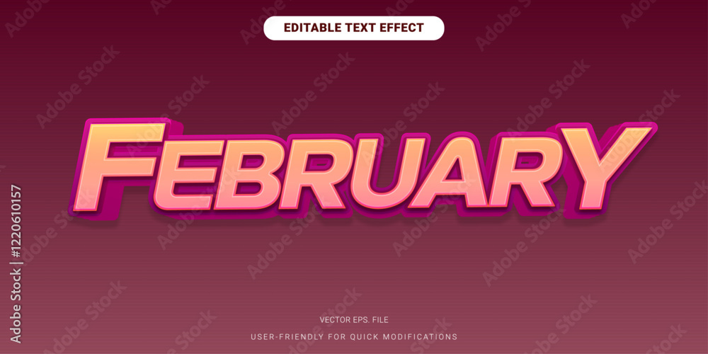 February Editable Text Effect for Stylish and Modern Poster Creations February Editable Text Effect for Stylish and Modern Poster Creations