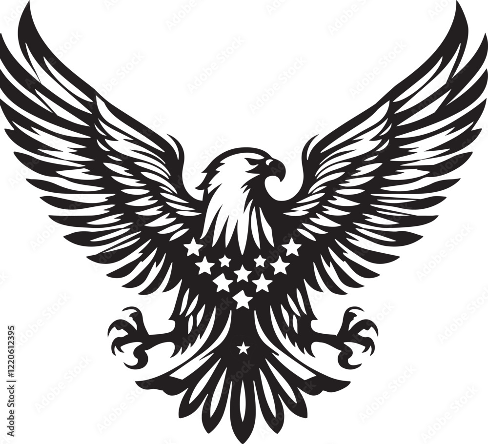 Fototapeta premium American bald eagle, Soon Eagle Emblem, Eagle icon, Eagle Clutching Arrows