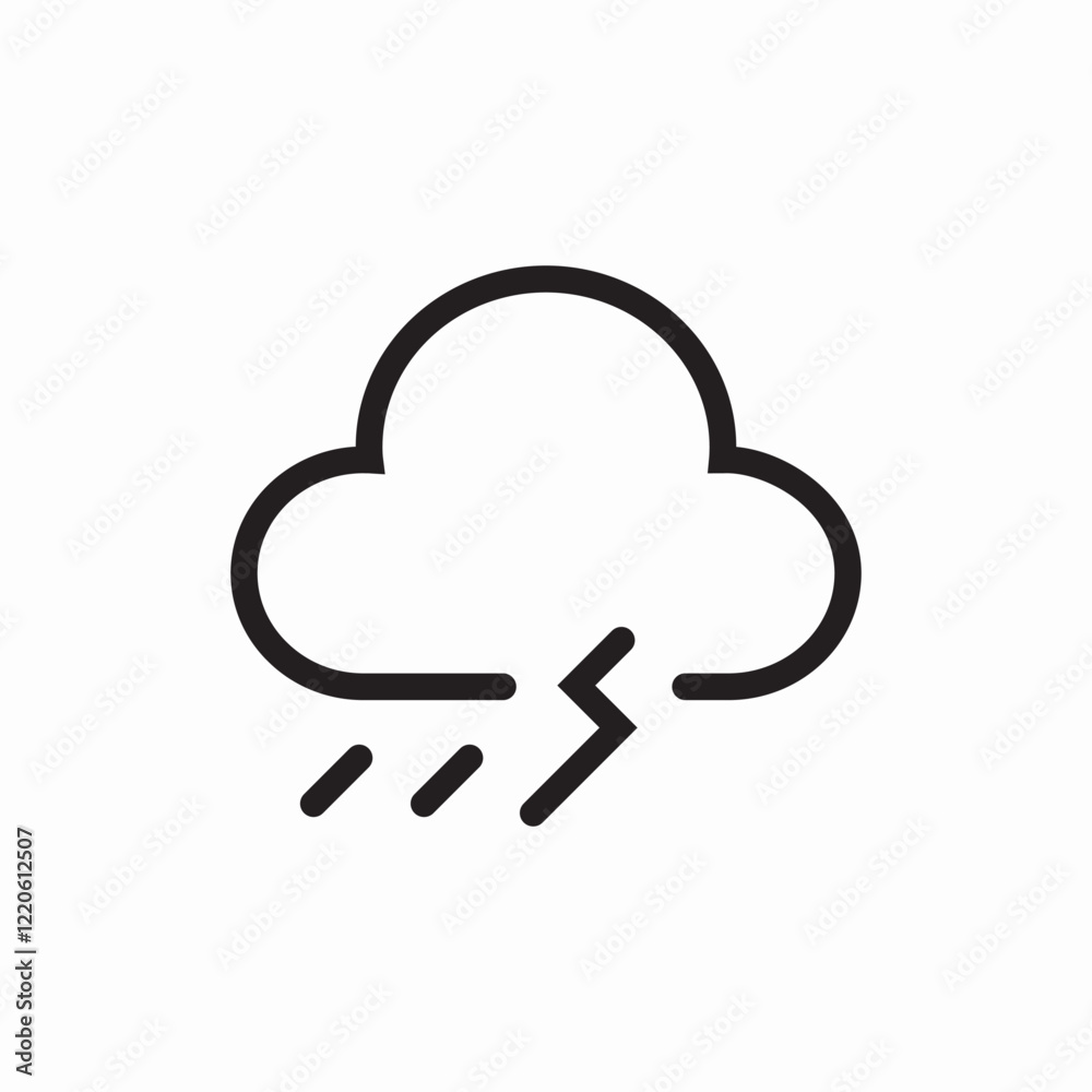 Storm cloud weather icon vector sign Storm cloud weather icon vector sign