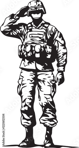 soldier salutes