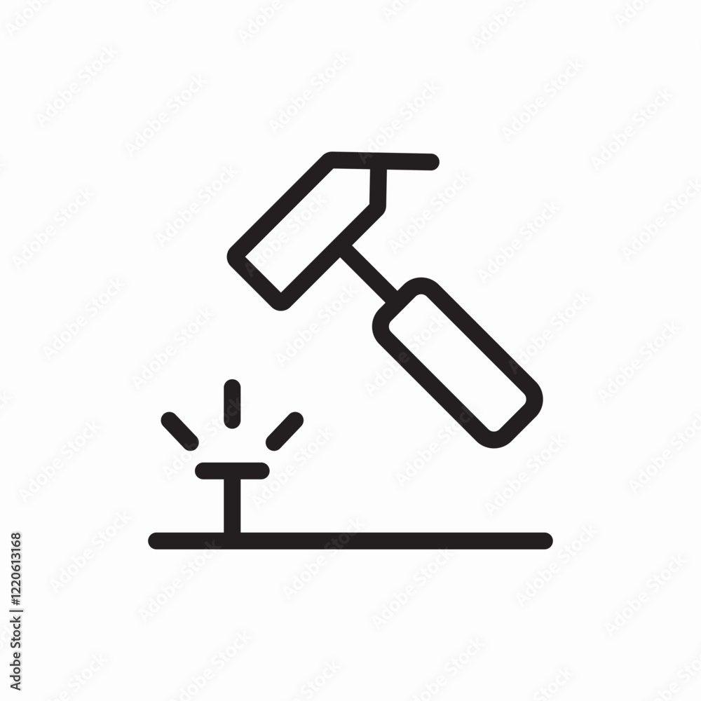 Hammer tool repair icon vector sign Hammer tool repair icon vector sign