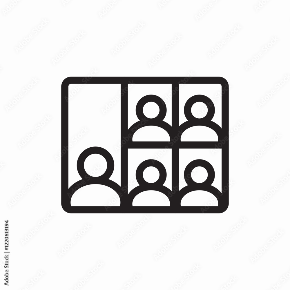 Video conference meeting icon vector sign Video conference meeting icon vector sign
