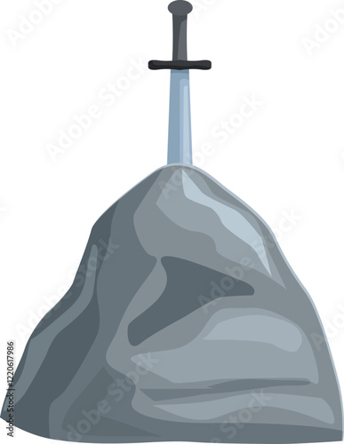 Legendary sword in the stone waiting for its rightful king, a symbol of power, destiny, and leadership