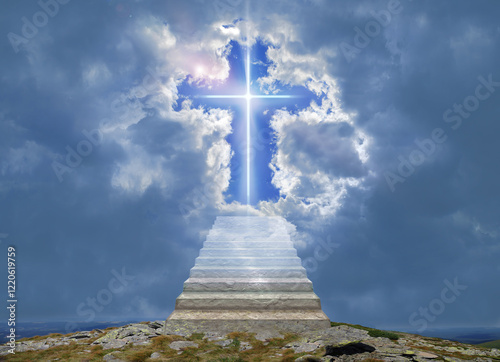 Quadro em tela Steps, stairway to heaven, enlightenment