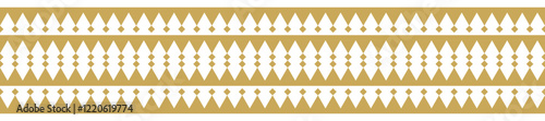 Gold ethnic ornament with geometric tribal border pattern.