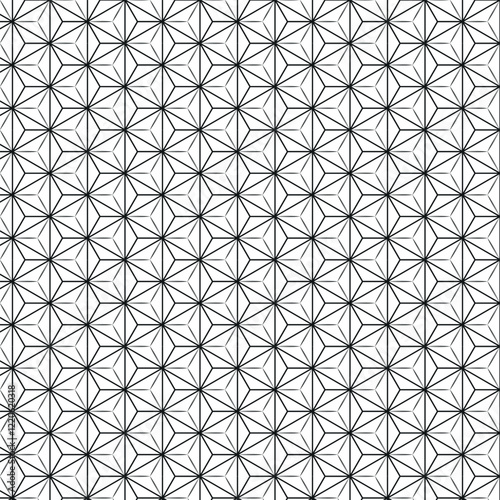 Black and white Japanese asanoha pattern design