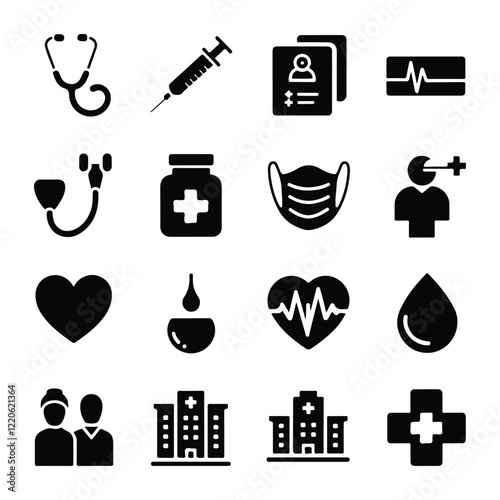 medical icons set