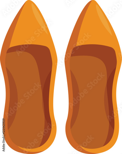 Elegant orange women's shoes isolated on a white background, showcasing modern footwear fashion