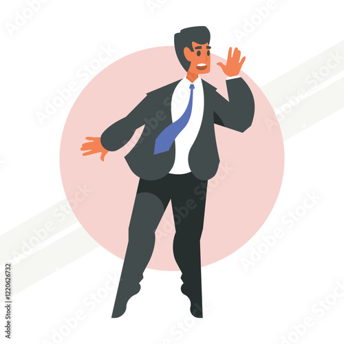 A businessman shouting representing stress and urgency