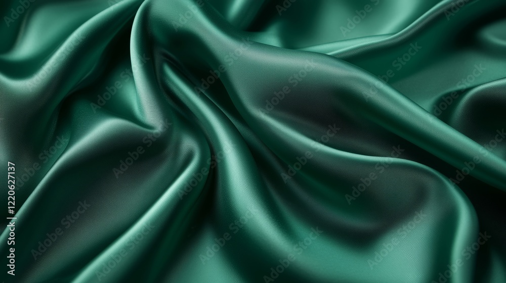 Obraz premium Luxurious Green Satin Fabric with Soft Smooth Texture