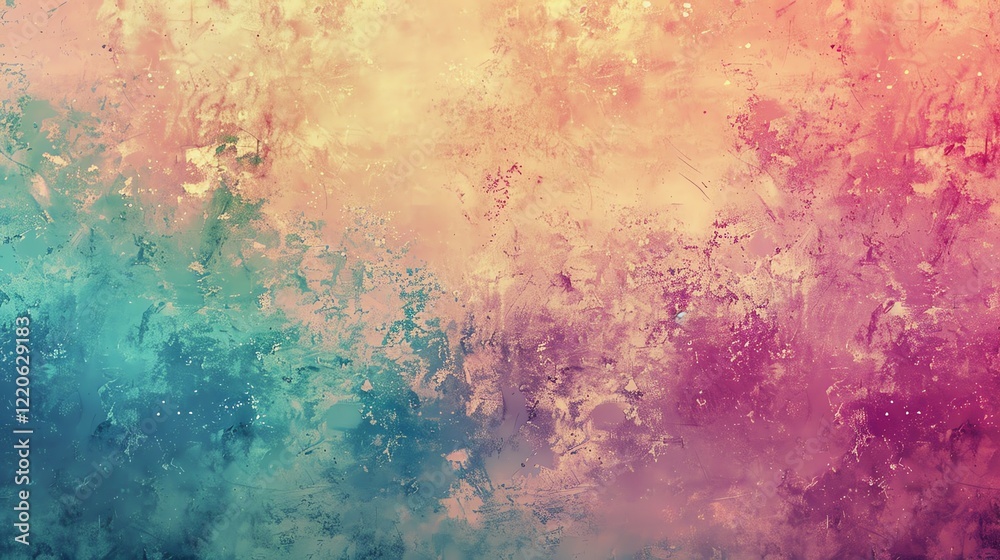 Fototapeta premium A textured and abstract background with a gradient of blue, pink, and orange hues, creating a dreamy and artistic effect.