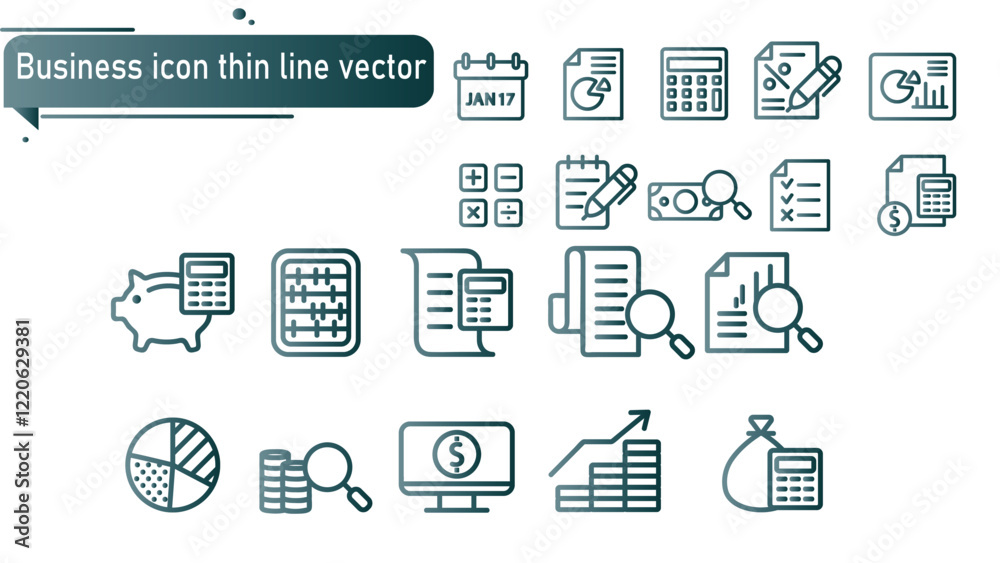 Business icon thin line vector Business icon thin line vector