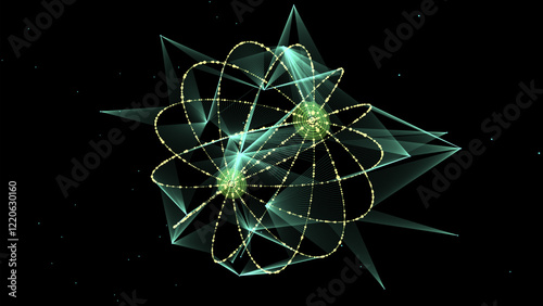 Abstract colors sci-fi sphere with particles and lines. Technology network connection on world. Futuristic vector illustration. Global digital connections ai. 3D wireframe geometric sphere.