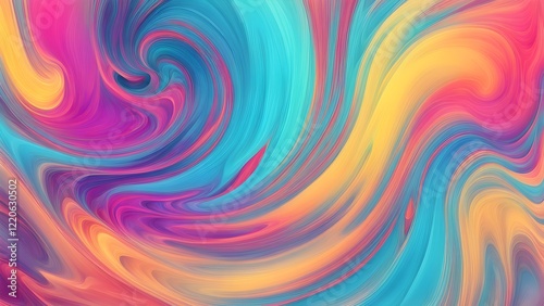 Wallpaper Mural Abstract swirling vibrant background with teal, pink, and yellow color gradients. Torontodigital.ca