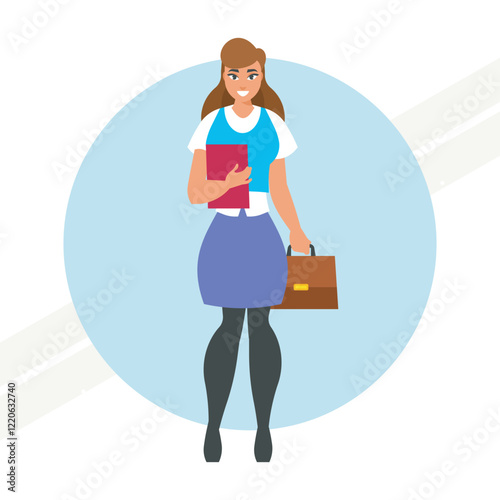 A businesswoman standing with a briefcase representing professionalism and career