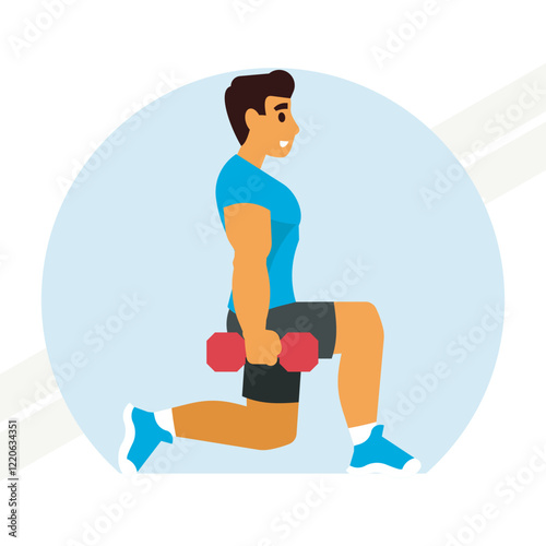 An illustration of a buttock workout representing fitness and strength training