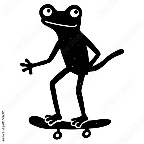 frog on a skateboard