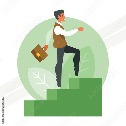 An illustration representing the concept of career ladder and professional growth