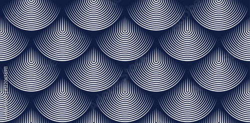 Dragon skin seamless pattern, vector abstract background of reptile or fish scales, also look like roof tiling or architecture element.