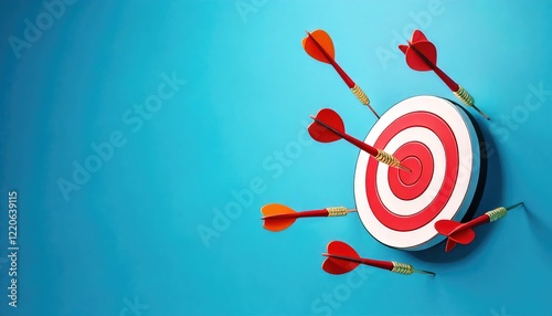 Red Darts Striking Target: A Vibrant Achievement Graphic