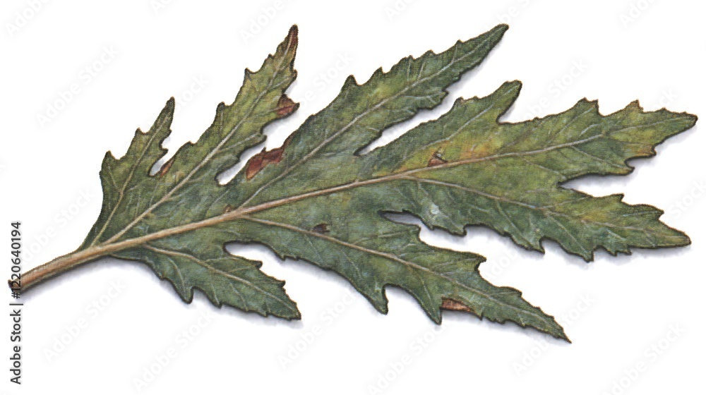 Fototapeta premium Detailed leaf illustration, botany study