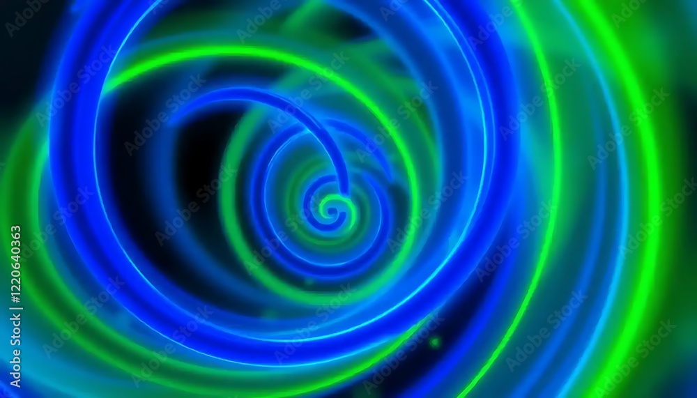Abstract swirling neon blue and green spirals Abstract swirling neon blue and green spirals