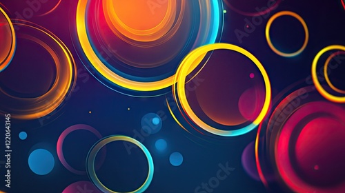 Wallpaper Mural A high-contrast design with neon graphics layered over a dark gradient background with subtle textures. Torontodigital.ca